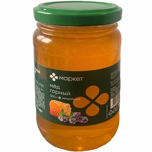 Мёд Горный натуральный цветочный Маркет, 500г
