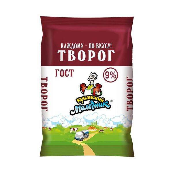 Творог Кубанский Молочник 9%, 180г