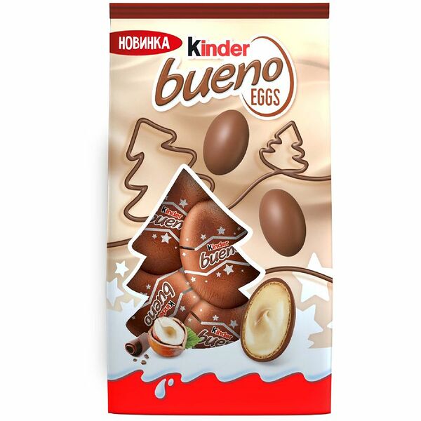 Конфеты Kinder Bueno Eggs из молочного шоколада с молочно-ореховой начинкой 80 г