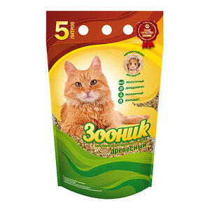 Наполнитель для кошачьего туалета Зооник древесный