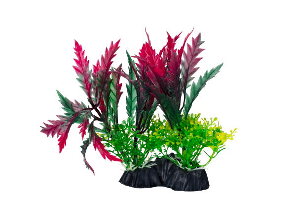 HOMEFISH Колеус растение для аквариума пластиковое с грузом 16см