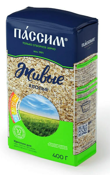 Хлопья Пассим из голозерного овса 400г