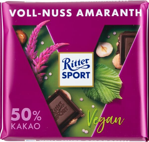Шоколад Ritter Sport Vegan Лесной Орех и Амарант темный 100г