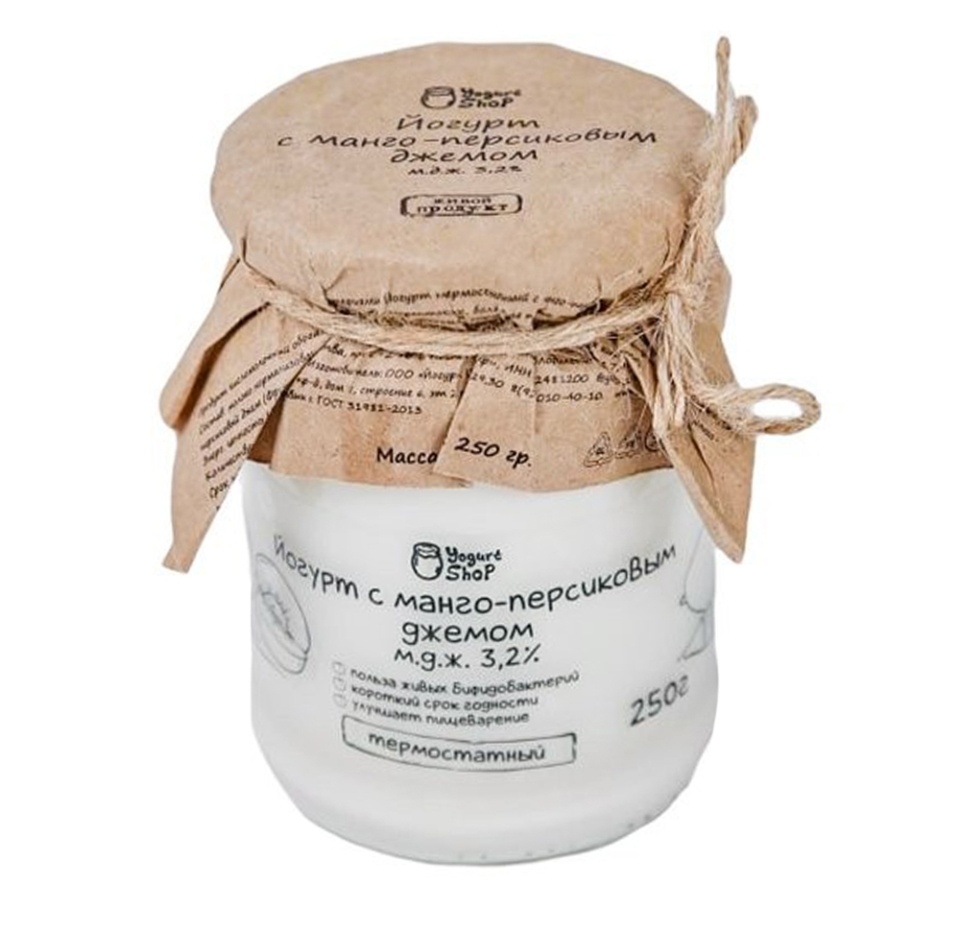 

Йогурт Yogurt Shop с манго-персиковым джемом 3.2% 250 г
