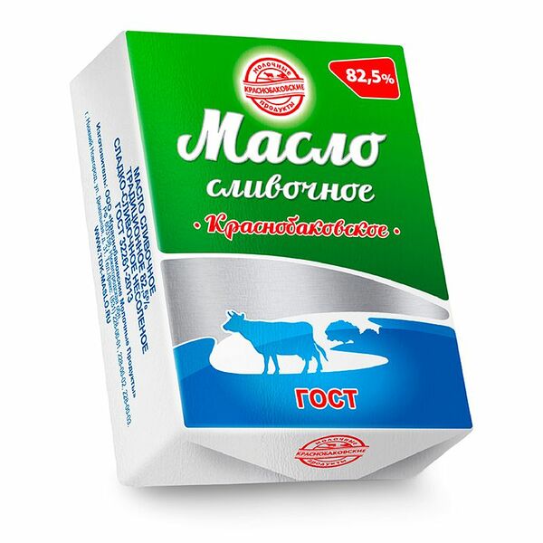 Масло сладкосливочное Краснобаковские Молочные Продукты Крестьянское 72.5%, 175г