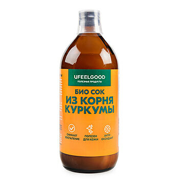 Сок Ufeelgood Био из корня куркумы 0.45л, Индия