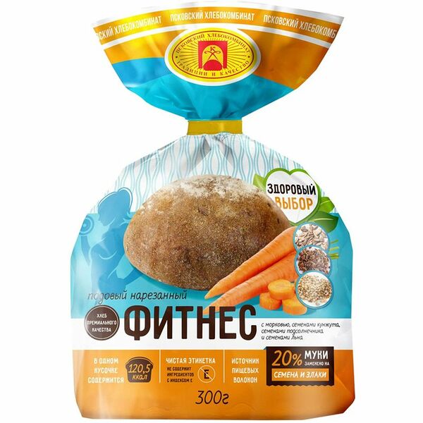 Хлеб ХК ПСКОВСКИЙ Фитнес, в нарезке, 300г
