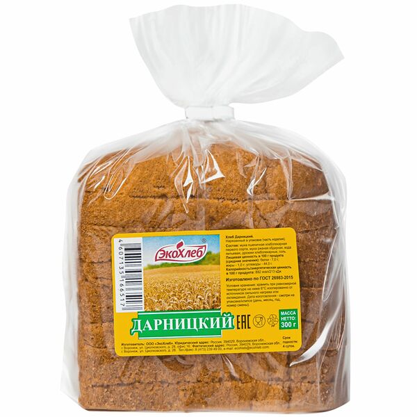 Хлеб пшеничный ЭкоХлеб Дарницкий в нарезке