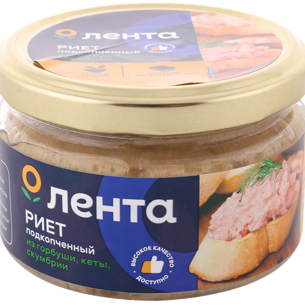 Риет подкопченный ЛЕНТА из горбуши, кеты и скумбрии