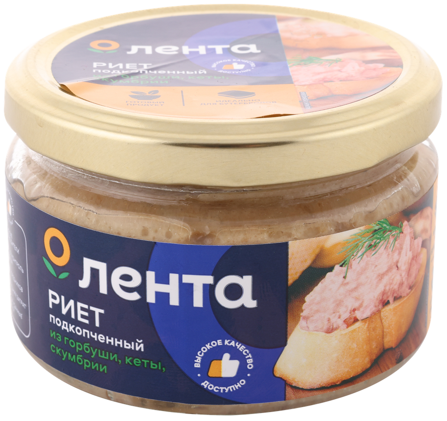 

Риет подкопченный Лента из горбуши, кеты и скумбрии 180 г