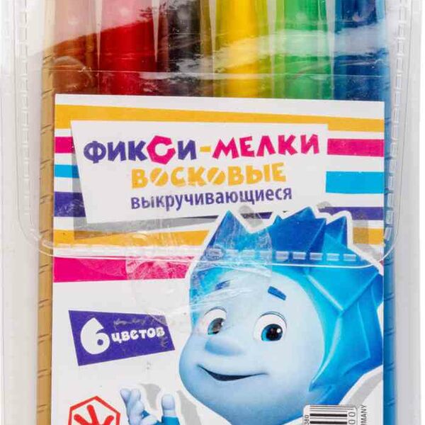 Фикси-мелки восковые выкручивающиеся Centrum, 6 цветов