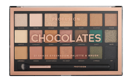 

Набор для макияжа глаз PROFUSION Тени для век Chocolates, 250г + Кисть