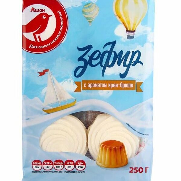 Зефир Ашан Красная птица Крем-брюле 250 г