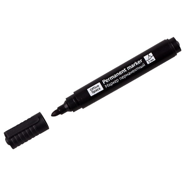 Маркер перманентный 8004А Office Space черный, пулевидный, 3мм  265705 шт OfficeSpace