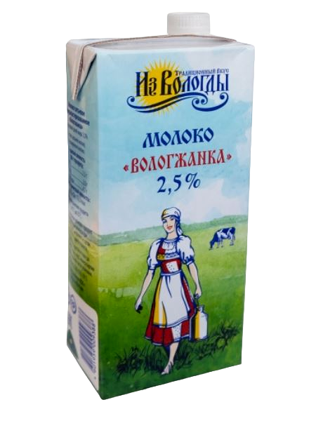 Молоко Вологжанка ультрапастеризованное 2.5%