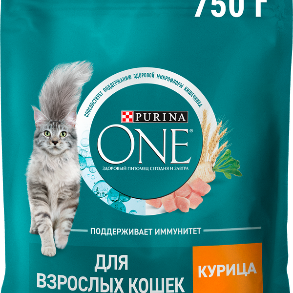 Сухой корм для кошек Purina One с курицей и цельными злаками