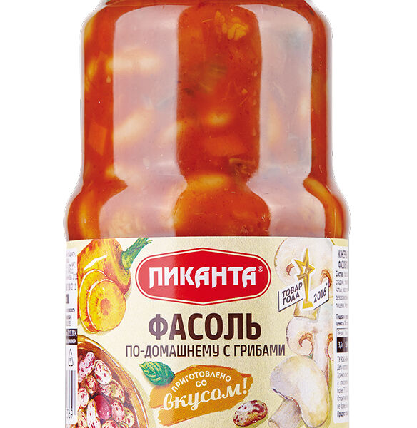 Фасоль по-домашнему Пиканта с грибами