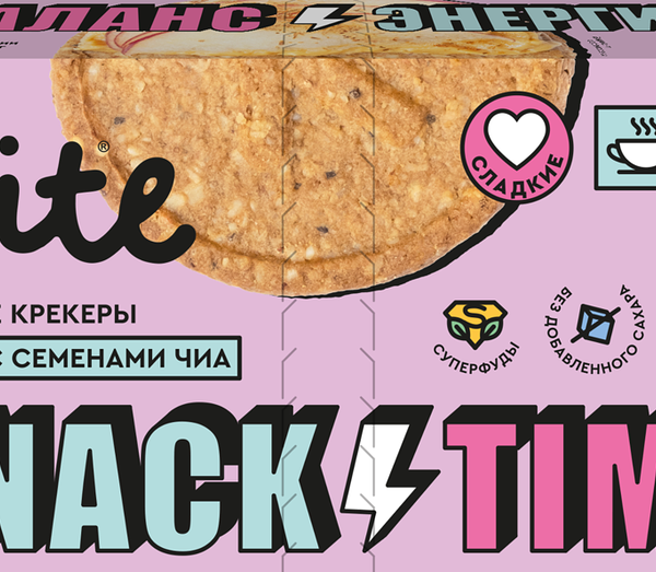 Крекеры овсяные Take a Bite Snack & Time Ваниль с семенами чиа