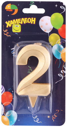 

Свеча Хамелион Цифра 2 Грань цвет в ассортименте 1 шт