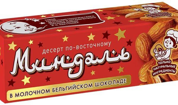 Десерт Первый Шоколатье по-восточному Миндаль в молочном бельгийском шоколаде 60г