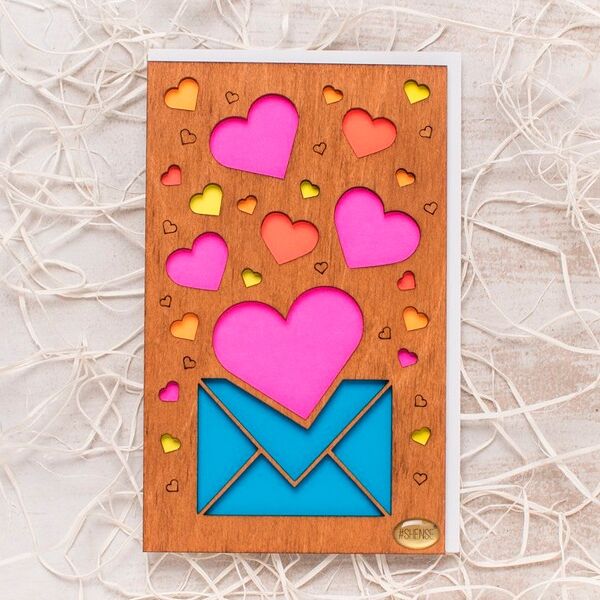 Открытка Shense письмо любви