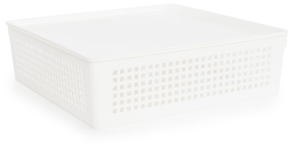 Корзинка Полимербыт Traymix с крышкой белая, 7,3 л