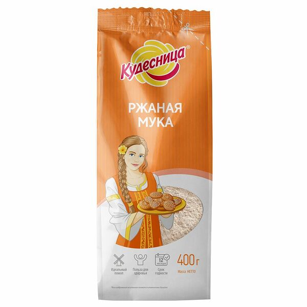 Мука Кудесница ржаная обдирная хлебопекарная