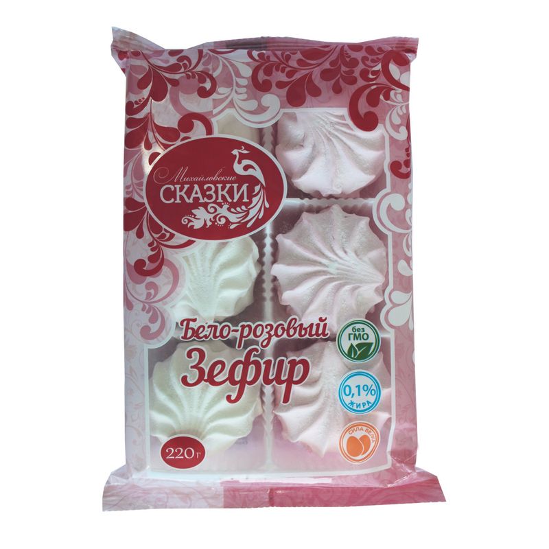 

Зефир Михайловские сказки бело-розовый 220 г