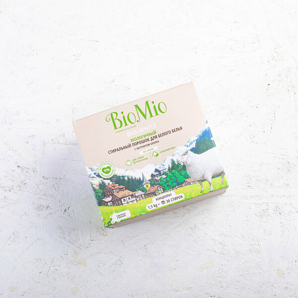 Экологичный стиральный порошок для белого белья 1,5 кг