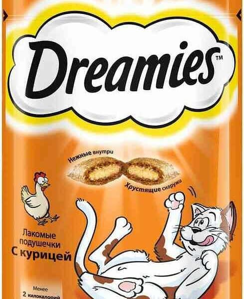 Лакомство Dreamies с курицей для кошек 60г