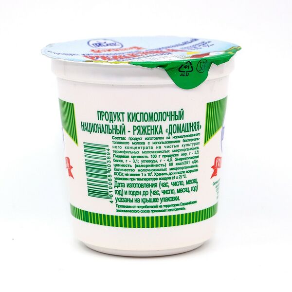 Ряженка Домашняя 3,5% 370г п/ст Рогачевский МКК