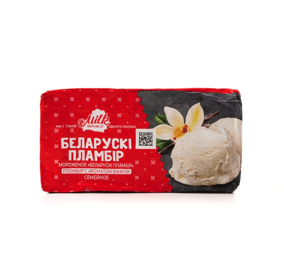 

Мороженое Milk Republic Белорусский пломбир семейное ваниль 15% 250 г