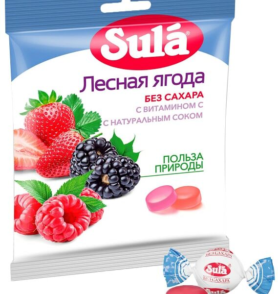 Карамель Sula Лесная ягода без сахара 60г