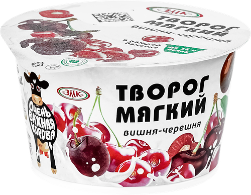 Творог мягкий Очень важная корова вишня-черешня 4.2%, 150г