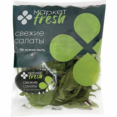 Смесь салатная руккола-свекла листовая-мангольд-шпинат Маркет Fresh, 65г