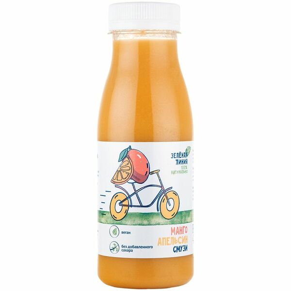 Смузи манго-апельсин с соком прямого отжима Зелёная Линия, 270 г