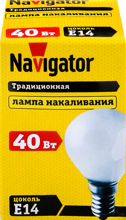 

Лампа накаливания матовая шар Navigator 40Вт Е14