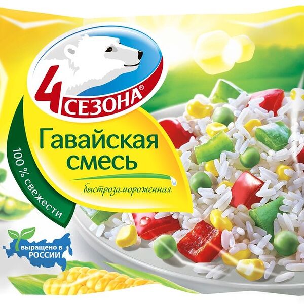 Смесь овощная 4 Cезона Гавайская быстрозамороженная