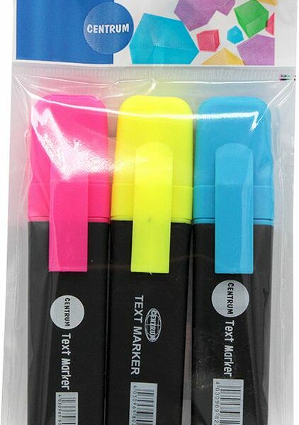 Маркеры-текстовыделители Centrum 3 цвета