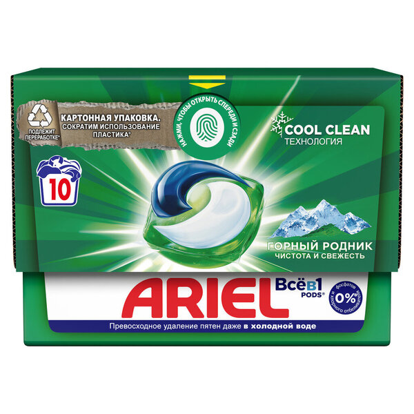

Капсулы для стирки Ariel Горный родник 10х19.5 г