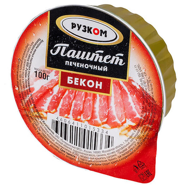 Паштет рузком печеночный 100г бекон ж/б