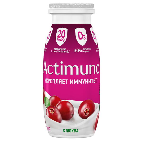 Продукт кисломолочный Actimuno с клюквой 1,5%, 95г
