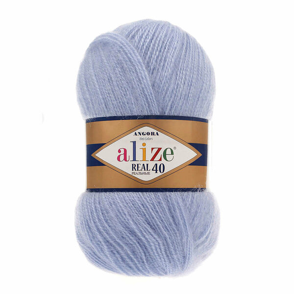 Пряжа ALIZE 'Angora real 40' 100 гр. (40% шерсть, 60% акрил)(40 голубой)
