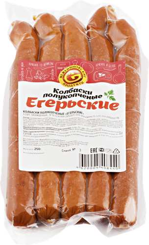 

Колбаски полукопченые Межениновская птицефабрика Егерьские 250 г