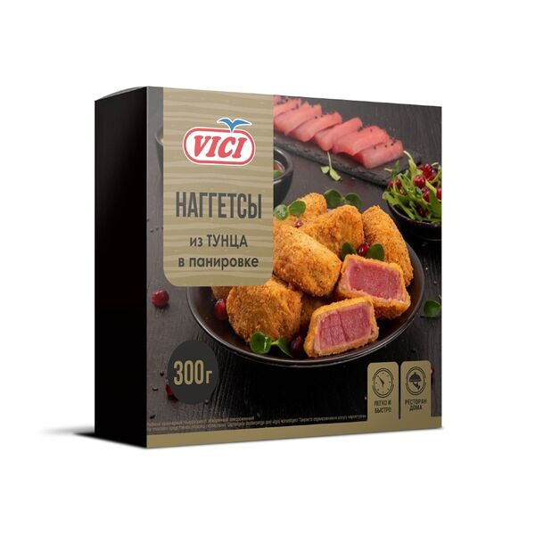 Наггетсы Vici тунец филе-кусочки в панировке 300г, Россия