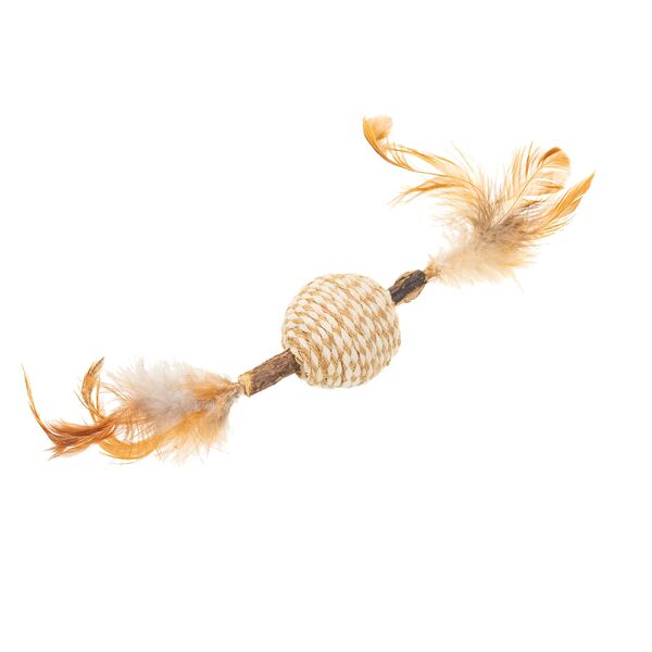 Игрушка для кошек Мататаби Мяч с перьями 4 см