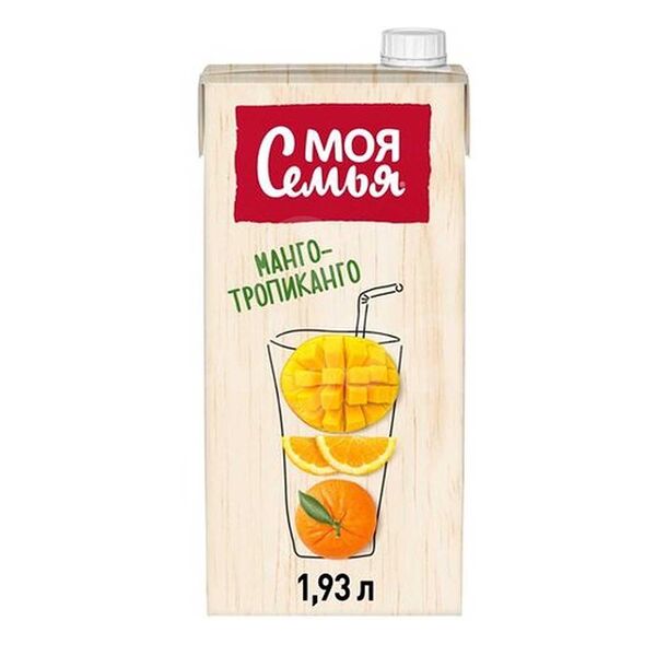 Напиток Моя Семья Манго-Тропиканго Апельсин Мандарин Манго 1.93л