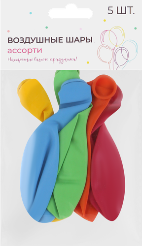 

Шар воздушный, в ассортименте Арт. ШЛ, 5шт