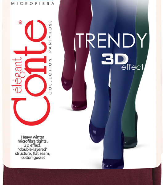Колготки женские CONTE Trendy 150 den, marsala 3