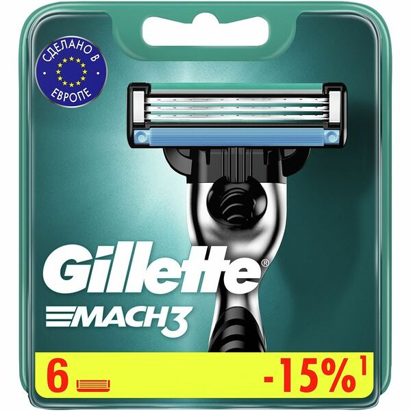 Кассеты для бритья Gillette Mach3 3 лезвия, 6 шт